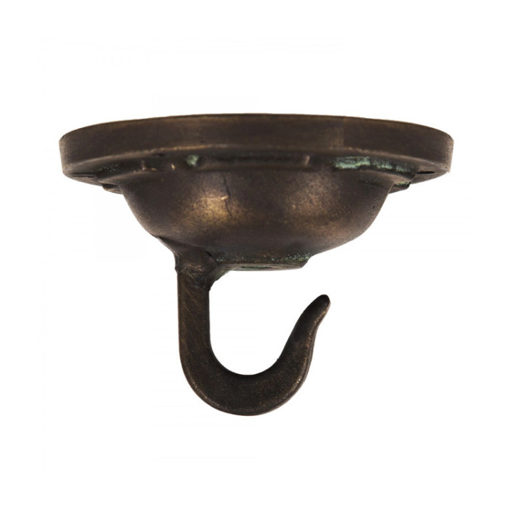 Plafonnier à chaine en bronze et cuivre LABENNE hauteur 22cm