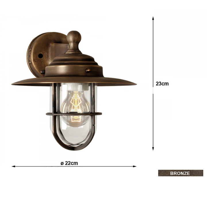 Applique Murale LABENNE cuivre et bronze hauteur 25cm